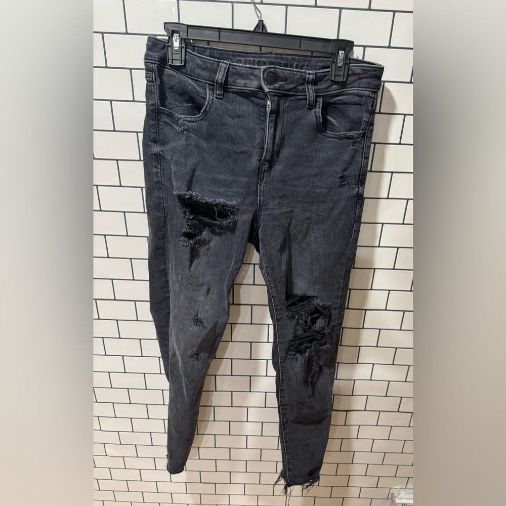 American Eagle black hi rise jegging stretch size 10 short
